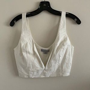 White low cut crop top